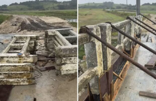 Empresa é notificada por usar guarda-corpos de segunda mão em obra de ponte em Jaguaruna