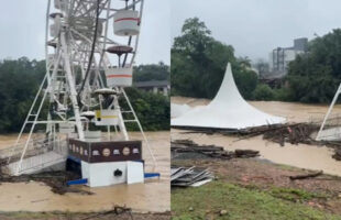 Chuvas em Jaraguá do Sul afetam estruturas do parque de eventos durante Schützenfest