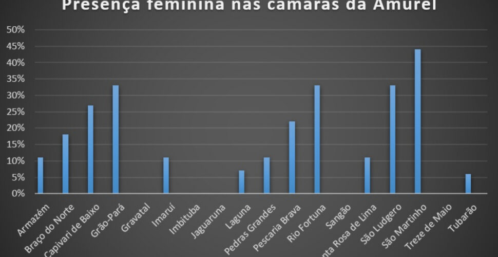 Apenas 14% das cadeiras das câmaras da Amurel serão ocupadas por mulheres