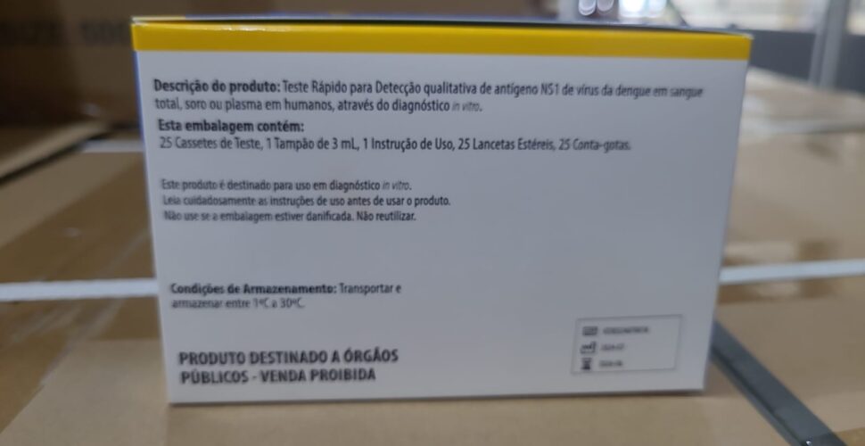 Saúde distribui testes rápidos para diagnóstico da dengue em Santa Catarina