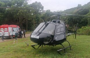 SAER/SAMU realiza resgate aeromédico de jovem após ser prensada por veículos em Lauro Muller