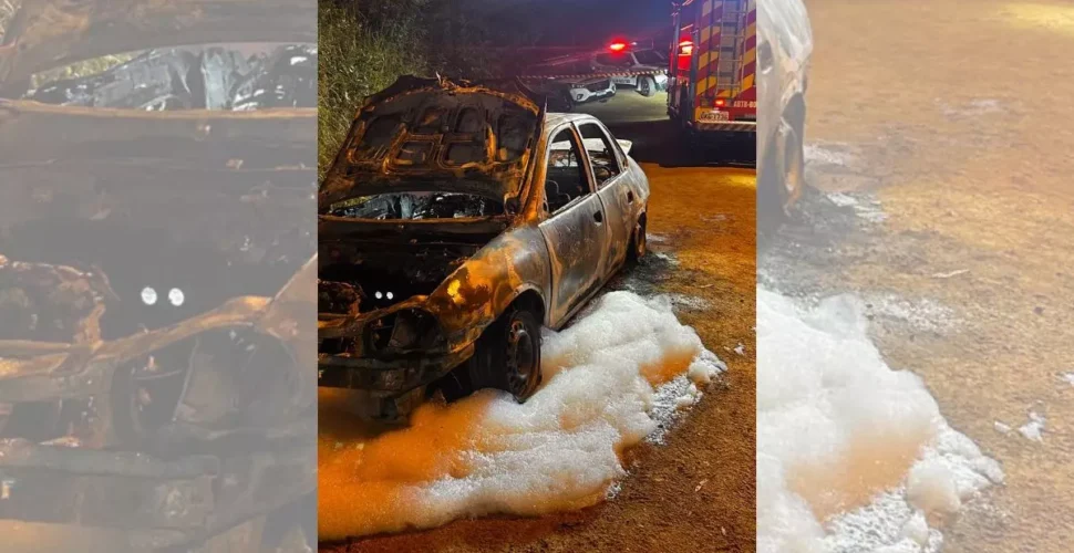 Quatro jovens são encontrados carbonizados em carro incendiado em São João Batista