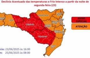 Santa Catarina emite alerta vermelho: termômetros podem marcar até -5°C