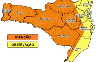 Defesa Civil de Santa Catarina emite alerta para temporais com risco de granizo