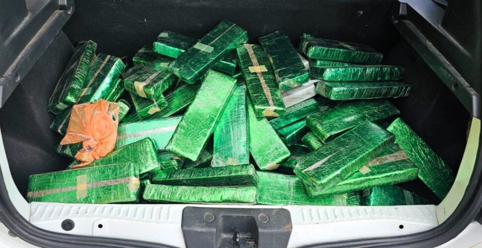 PRF apreende 134 kg de maconha em carro com placas de Araranguá na BR-101