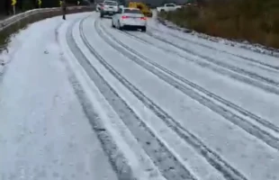 Forte chuva de granizo em São Joaquim causa acidentes