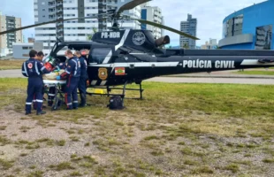 Homem sofre queda grave de seis metros em Jaguaruna
