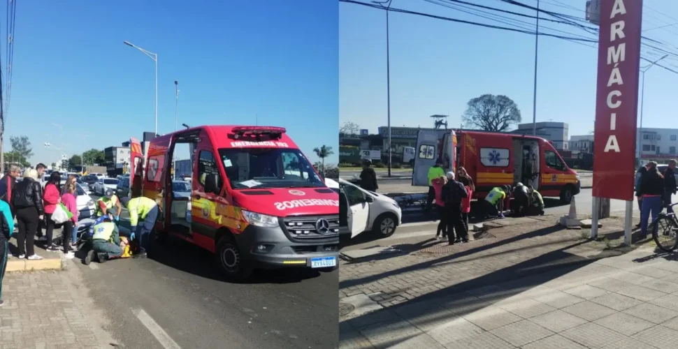 Idosa é atropelada em faixa de pedestres e socorrida por motorista em Criciúma