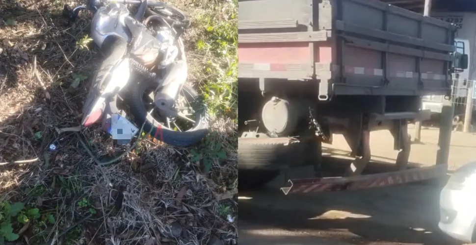 Motoboy fica gravemente ferido após colisão com caminhão na SC-443, em Nova Veneza