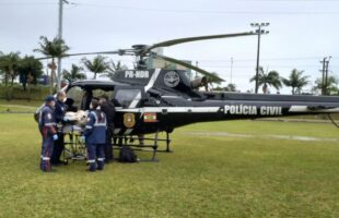 Morador de Orleans sofre mal súbito no hotel e é transportado de helicóptero para Criciúma