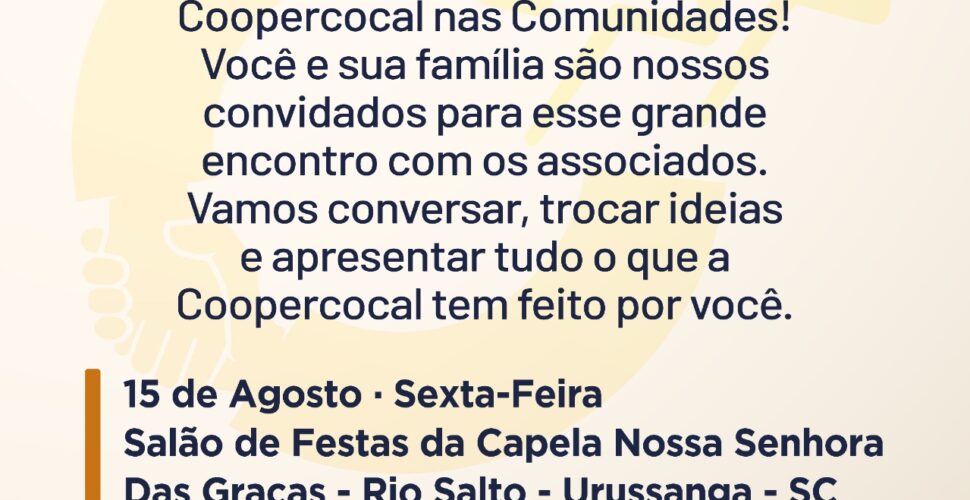 Convite para o encontro Coopercocal nas comunidades