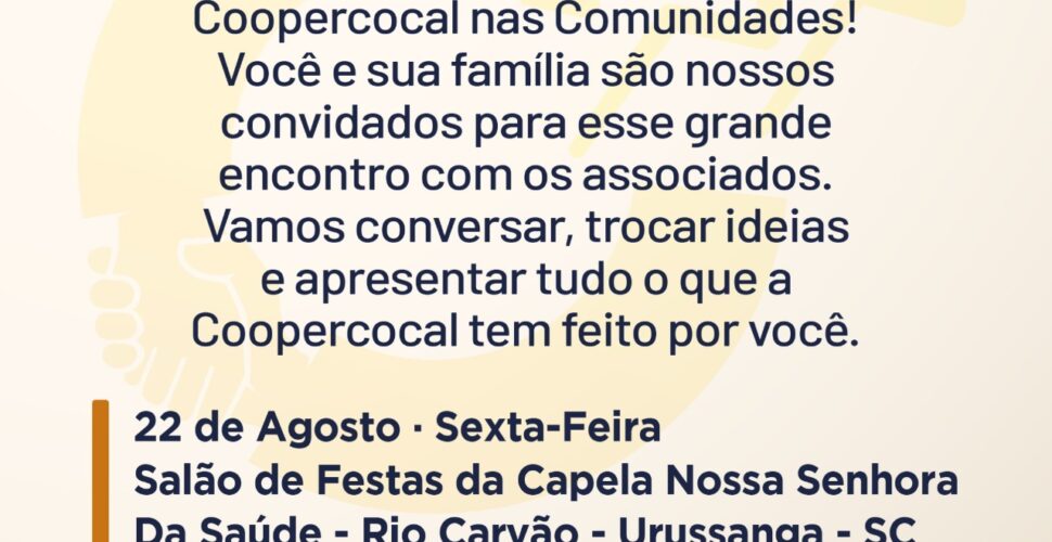 Coopercocal nas Comunidades chega a Rio Carvão, em Urussanga