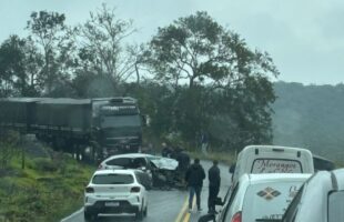 Acidente grave é registrado na SC-390, entre Tubarão e Pedras Grandes