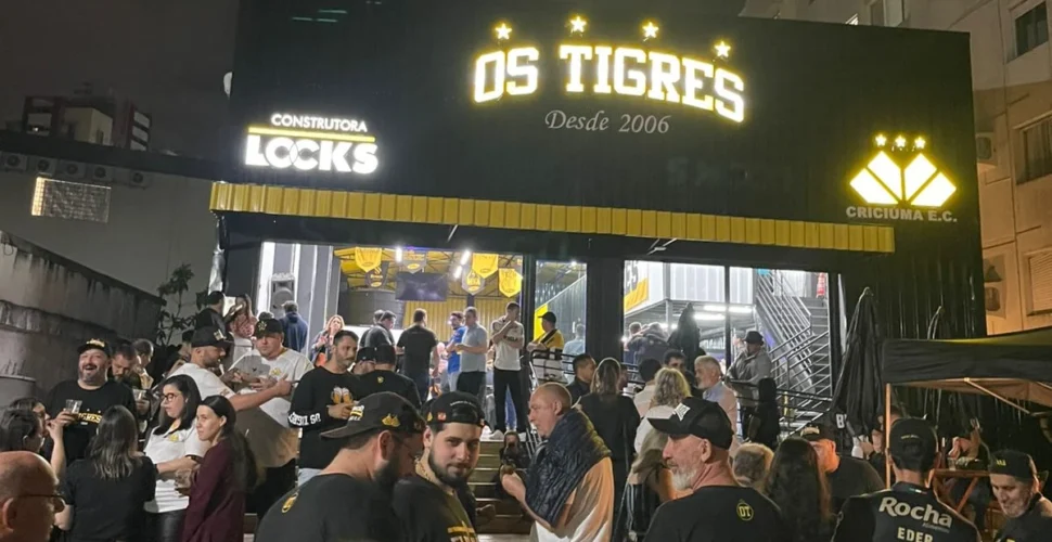 Nova sede da torcida Os Tigres é inaugurada com festa e presença de ex-jogadores e dirigentes do Criciúma
