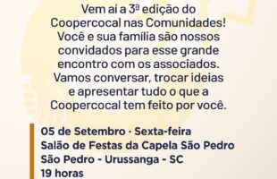 Coopercocal nas Comunidades chega a São Pedro, em Urussanga