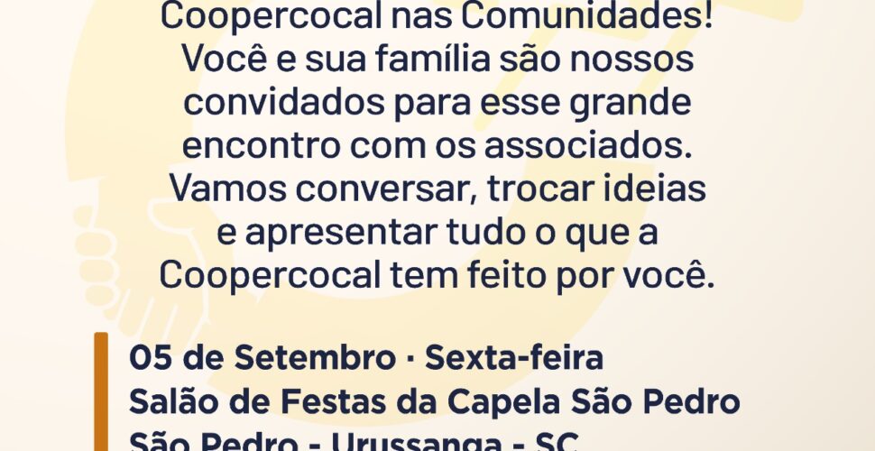 Coopercocal nas Comunidades chega a São Pedro, em Urussanga