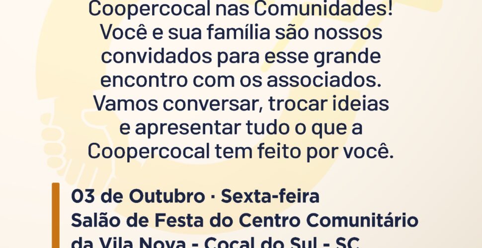 Coopercocal realiza 3ª edição do projeto “Coopercocal nas Comunidades”