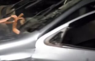Colisão entre carro e caminhão no bairro Boa Vista, em Lauro Müller