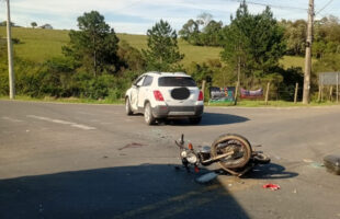 Motociclista sofre afundamento de crânio em acidente grave em Cocal