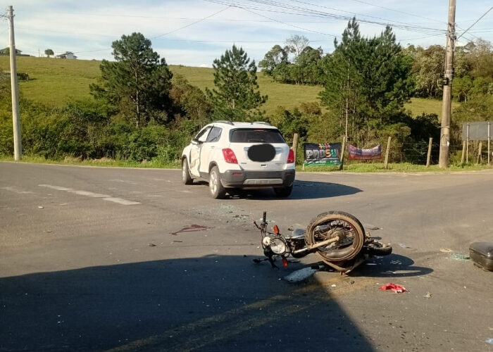 Motociclista sofre afundamento de crânio em acidente grave em Cocal