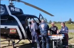 Samu Aeromédico resgata criança de 5 anos em estado grave após acidente em São Ludgero