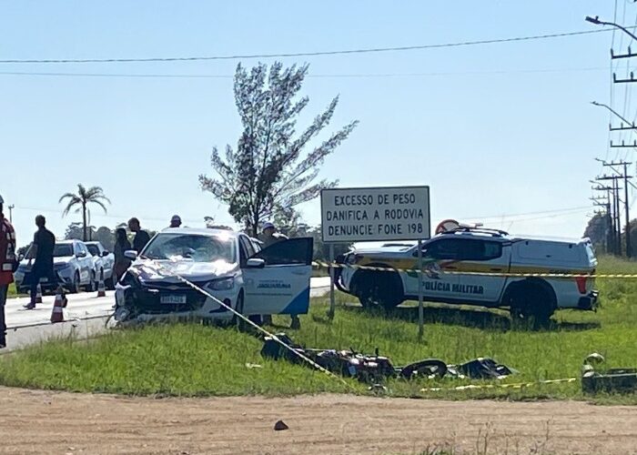 Idoso morre em colisão entre moto e carro oficial da Saúde em Jaguaruna
