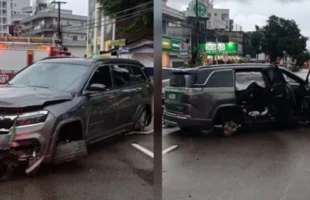 Pai capota carro a caminho do hospital para tentar salvar bebê engasgado em Balneário Camboriú