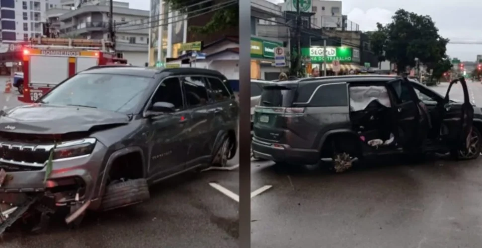 Pai capota carro a caminho do hospital para tentar salvar bebê engasgado em Balneário Camboriú