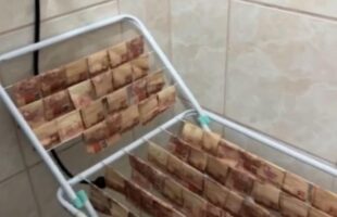 Operação contra lavagem de dinheiro encontra cédulas secando em varal