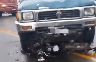 Adolescente de 14 anos sofre ferimentos graves em colisão entre moto e caminhonete em Orleans