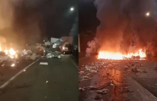 Grave acidente na BR-376 deixa um morto e deixa pista interditada em Tijucas do Sul (PR)