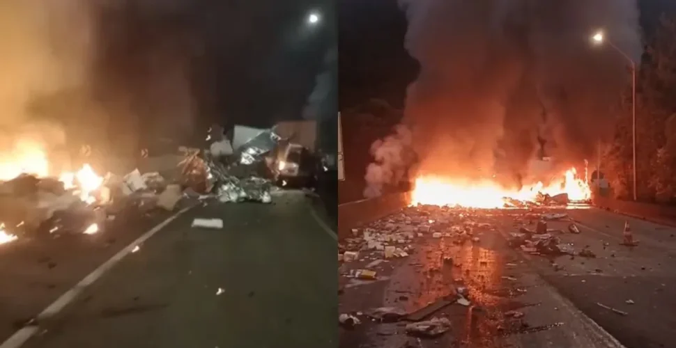 Grave acidente na BR-376 deixa um morto e deixa pista interditada em Tijucas do Sul (PR)