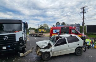 Colisão entre três veículos é registrada na SC-108, em Orleans