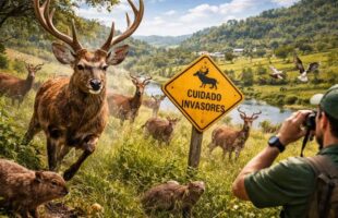 Cervo asiático avança pelo sul do Brasil e preocupa especialistas