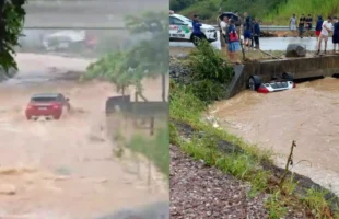 Família morre após carro ser levado pela correnteza em Palhoça