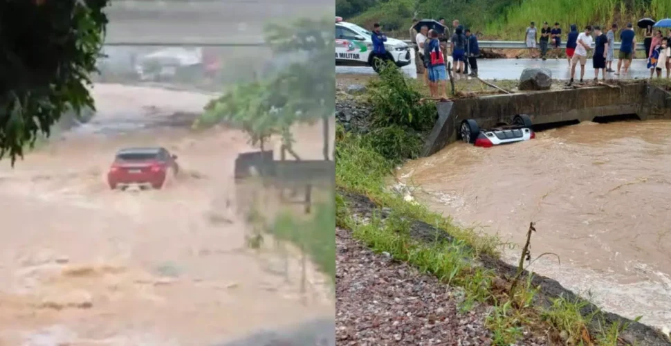 Família morre após carro ser levado pela correnteza em Palhoça
