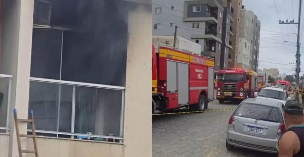 Moradores salvam mãe e filho autista de incêndio em residência em Camboriú