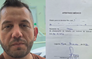 Atestado médico é oferecido por R$ 125 em denúncia gravada em Laguna