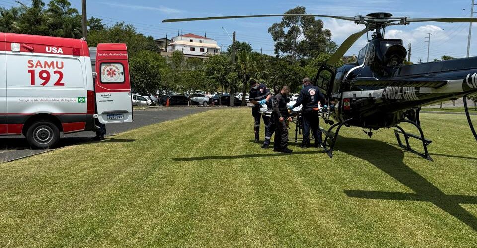 SAER SAMU Aeromédico realiza transferência de paciente com infarto em Lauro Müller
