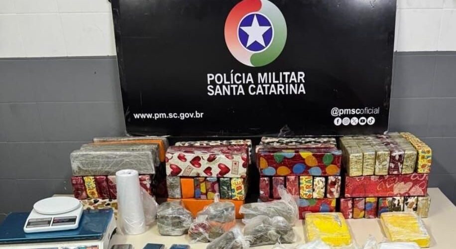 Polícia militar apreende 45 kg de maconha com traficante reincidente em Criciúma