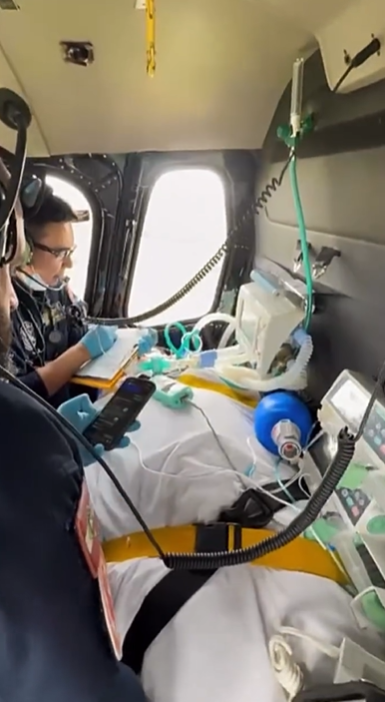 Helicóptero do SAER/SAMU realiza transferência de paciente com AVC de Criciúma para Florianópolis