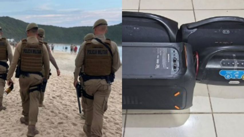Operação contra perturbação do sossego apreende caixas de som na Praia do Rosa