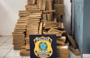 PRF apreende 657 quilos de maconha na BR-101, em Joinville