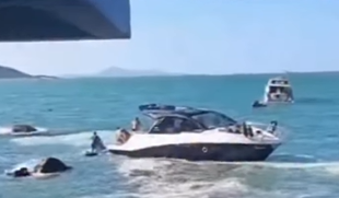 Movimentação intensa no mar gera sustos entre embarcações em Balneário Camboriú