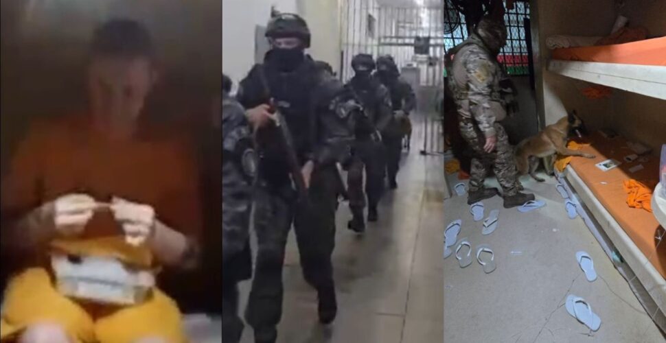 Gti invade Canhanduba após flagra de presos com celular e maconha