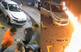 Homem é detido após atear fogo em posto de combustível em Orleans