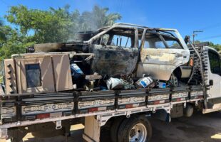 Incêndio em veículo mobiliza bombeiros às margens de rodovia em Urussanga