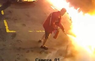 Homem tenta incendiar posto de combustível e é contido por populares em Orleans