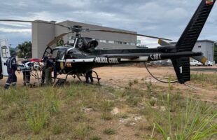Helicóptero do Samu Aeromédico transfere paciente com AVC de Braço do Norte a Tubarão