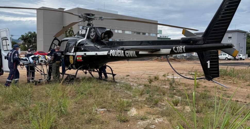 Helicóptero do Samu Aeromédico transfere paciente com AVC de Braço do Norte a Tubarão